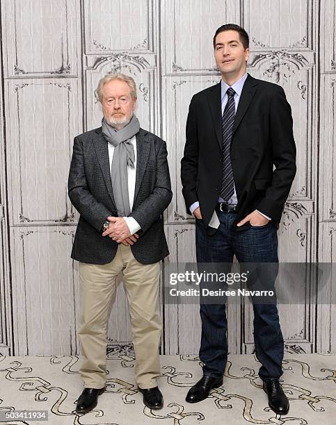 Film director Sir Ridley Scott and screenwriter Drew Goddard attend AOL BUILD Series: Drew Goddard and Sir Ridley Scott, "The Martian" at AOL Studios...