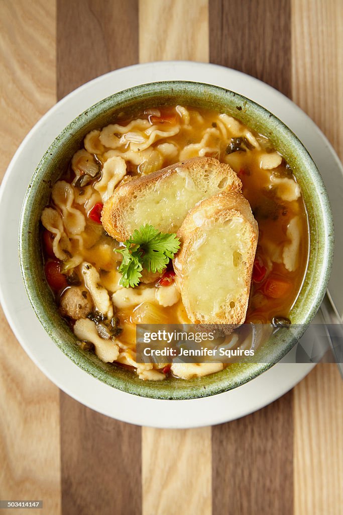 Italian meatball noodle soup