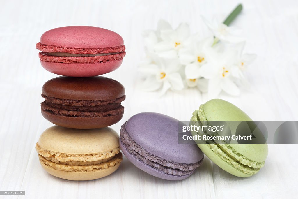 Luxury with French macaroon and flowers