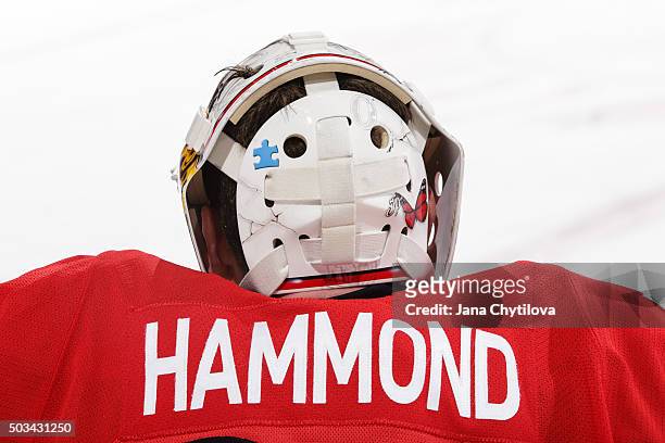 Andrew Hammond of the Ottawa Senators stretches prior to a game against the New Jersey Devils at Canadian Tire Centre on December 30, 2015 in Ottawa,...