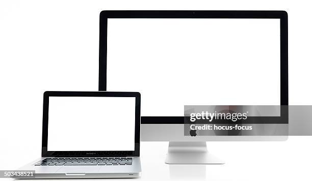 imac und macbook - macbook business stock-fotos und bilder