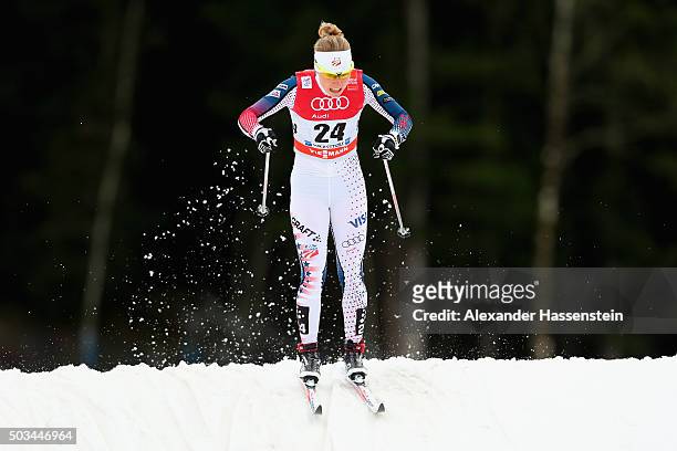 Ida Sargent of USA competes at the Ladies 1.2km Classic Sprint Competition during day 1 of the FIS Tour de Ski event on January 5, 2016 in...