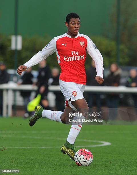 Jeff Reine-Adelaide of Arsenal during the Barclays Premier U21 match between Arsenal U21 and West Bromwich Albion U21 at London Colney on January 5,...