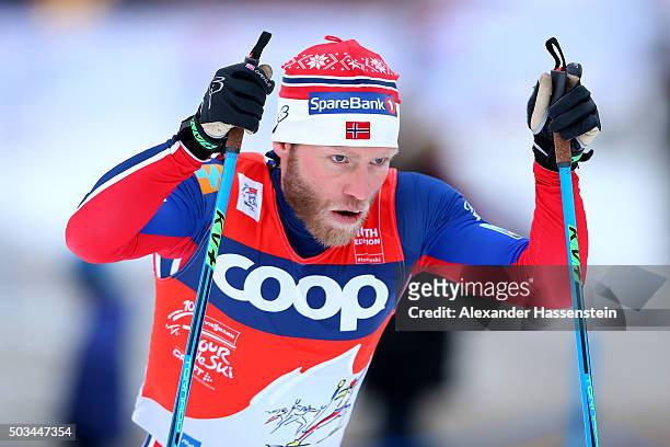 Martin Johnsrud Sundby of Norway competes at the Mens 1.2km Classic Sprint Competition during day 1 of the FIS Tour de Ski event on January 5, 2016...