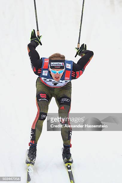 Sebastian Eisenlauer of Germany competes at the Mens 1.2km Classic Sprint Competition during day 1 of the FIS Tour de Ski event on January 5, 2016 in...
