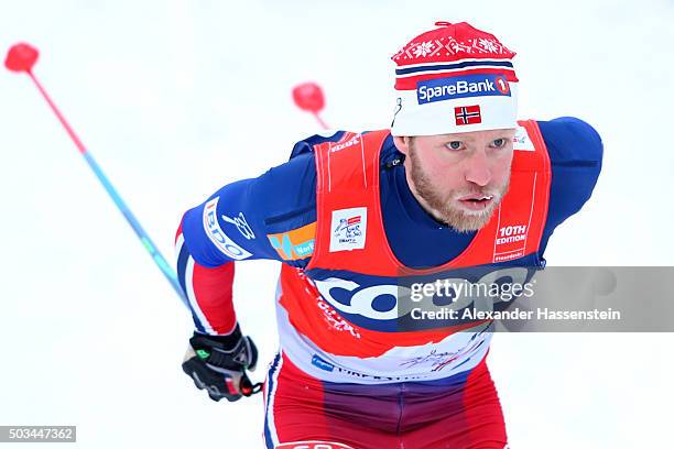 Martin Johnsrud Sundby of Norway competes at the Mens 1.2km Classic Sprint Competition during day 1 of the FIS Tour de Ski event on January 5, 2016...