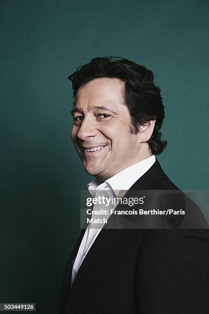 Comedian Laurent Gerra is photographed for Paris Match on December 12, 2015 in Paris, France.