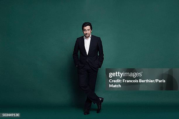 Comedian Laurent Gerra is photographed for Paris Match on December 12, 2015 in Paris, France.