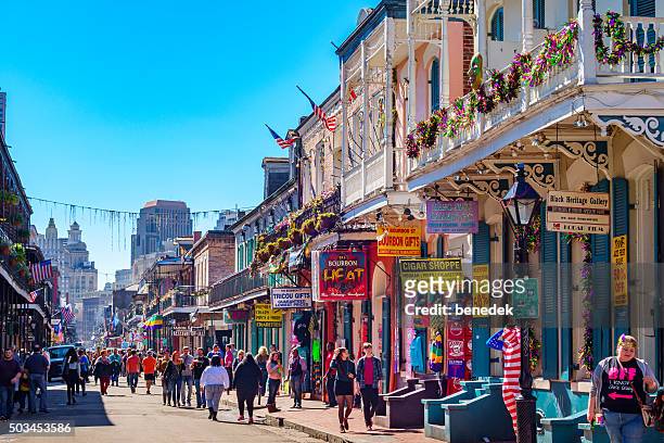 new orleans colorful french quarter - new orleans stock pictures, royalty-free photos & images