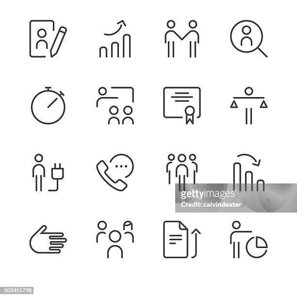 illustrazioni stock, clip art, cartoni animati e icone di tendenza di gestione risorse umane icone set 3/nero linea serie - note pad