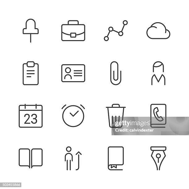 business icons set 2 | black line series - contact lens stock illustrations