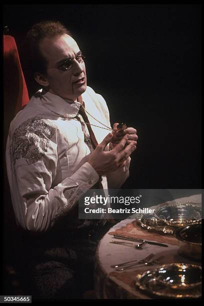 Baritone Dwayne Croft as Roderick in production of The Fall of the House of Usher by Philip Glass & Richard Foreman on stage at the Metropolitan...