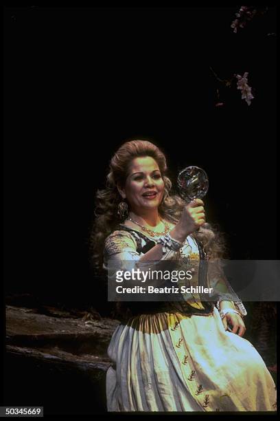 Soprano Renee Fleming as Marguerite in Gounod's Faust on stage at the Metropolitan Opera.