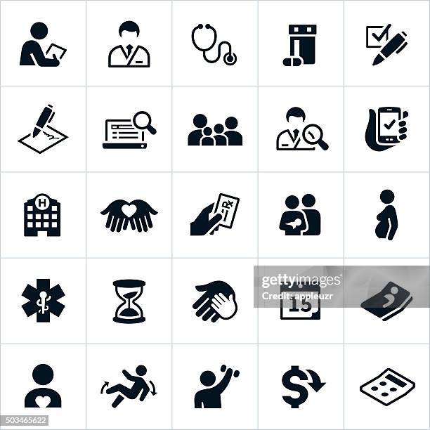 ilustrações de stock, clip art, desenhos animados e ícones de ícones de seguros de saúde - pesquisar