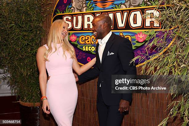 Kelley Wentworth with Jeremy Collins, Winner of SURVIVOR 31 on the Red Carpet at the Live Reunion Show, broadcast from Los Angeles, Wednesday,...