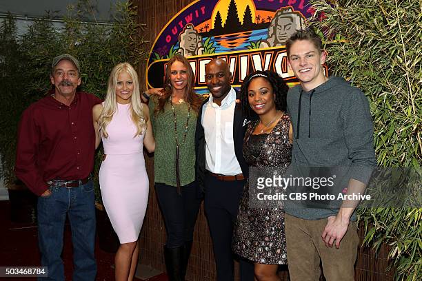 Keith Nale, Kelley Wentworth, Kimmi Kappenberg, Jeremy Collins, Tasha Fox, and Spencer Bledsoe on the Red Carpet at the SURVIVOR 31 Live Reunion...