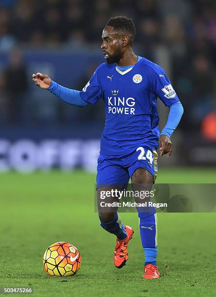 Nathan Dyer of Leicester in action during the Barclays Premier League match between Leicester City and Bournemouth at The King Power Stadium on...