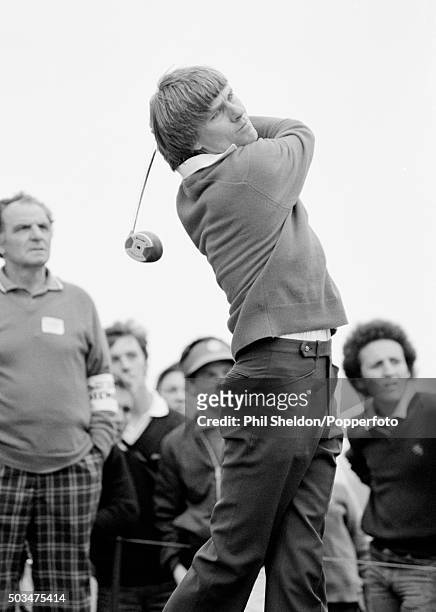 Bill Rogers of the United States tees off during the British Open Golf Championship held at the Royal St George's Golf Club in Kent, 19th July 1981....