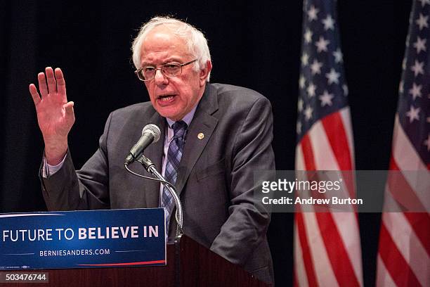 Democratic presidential candidate Sen. Bernie Sanders outlines his plan to reform the U.S. Financial sector on January 5, 2016 in New York City....