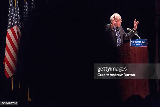 Democratic presidential candidate Sen. Bernie Sanders outlines his plan to reform the U.S. Financial sector on January 5, 2016 in New York City....