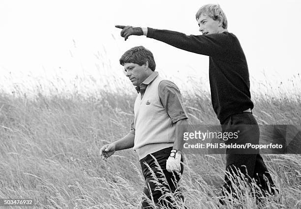 British golfer Ken Brown directing Lee Trevino of the USA during the British Open Golf Championship held at the Royal St George's Golf Club in Kent,...