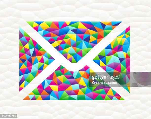 letter on triangular pattern mosaic royalty free vector art - white envelope stock illustrations