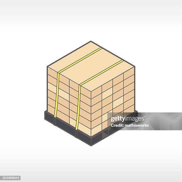 pallet with boxes illustration - pallet stock illustrations