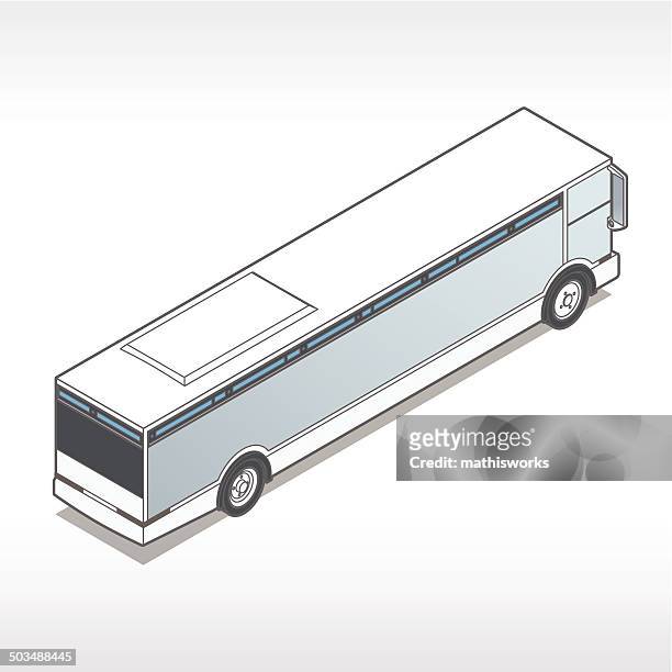 isometric bus illustration - bus isometric stock illustrations