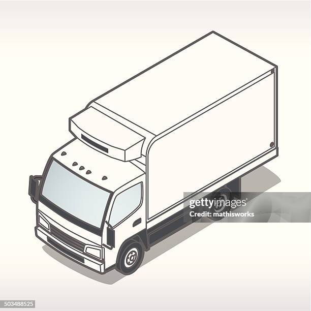 refrigeration truck illustration - refrigerator truck stock illustrations