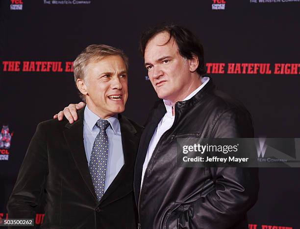 Writer/director Quentin Tarantino and actor Christoph Waltz attend the Quentin Tarantino Hand And Footprint Ceremony at the TCL Chinese Theater on...