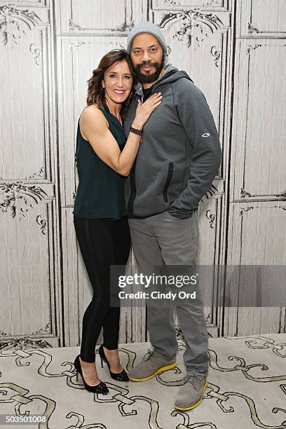 Actress Felicity Huffman and Director John Ridley take part in the AOL BUILD Series: Felicity Huffman and John Ridley, "American Crime" Season Two at...