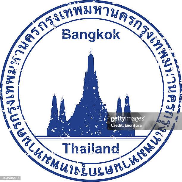 ilustraciones, imágenes clip art, dibujos animados e iconos de stock de sello de tailandia - tailandia