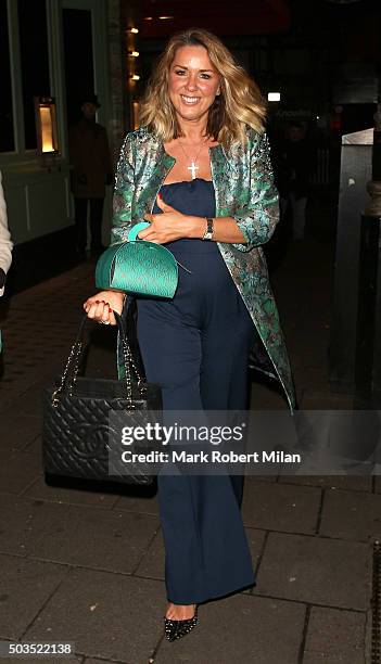 Claire Sweeney at Sexy Fish restaurant on January 5, 2016 in London, England.