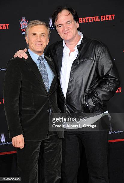 Actor Christoph Waltz and director Quentin Tarantino at Quentin Tarantino's Hands and Footprints Ceremony held at TCL Chinese Theatre on January 5,...