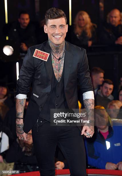 Jeremy McConnell enters the Celebrity Big Brother House at Elstree Studios on January 5, 2016 in Borehamwood, England.