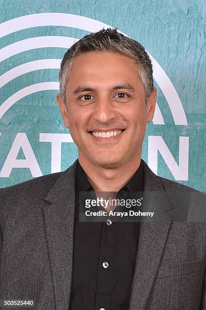 Reza Aslan attends the Ovation 2016 Winter TCA Tour introducing three series featuring Rachel Hunter, Reza Aslan, Norman Lear And Yannick Bisson at...