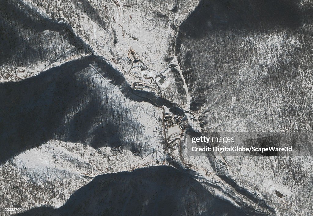 DigitalGlobe's WorldView-3 satellite collected this image of the Punggye ri Nuclear test site.  It is North Korea's only known nuclear test site and is located in Kilju County, North Hamgyong Province. Photodate: December 12, 2015.