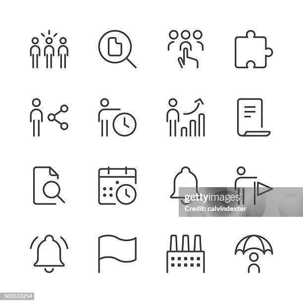 business icons set 4 | black line series - select icon stock illustrations