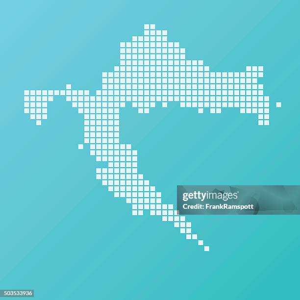 croatia map basic square pattern turquoise - croatia stock illustrations