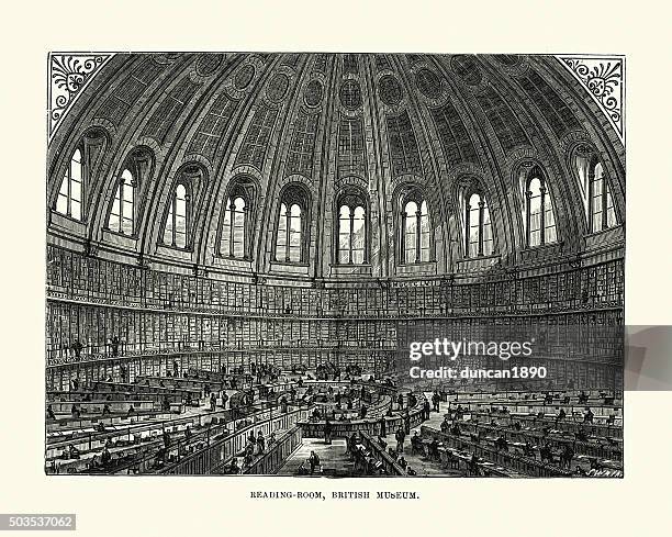 victorian london - british museum reading room - british library 幅插畫檔、美工圖案、卡通及圖標