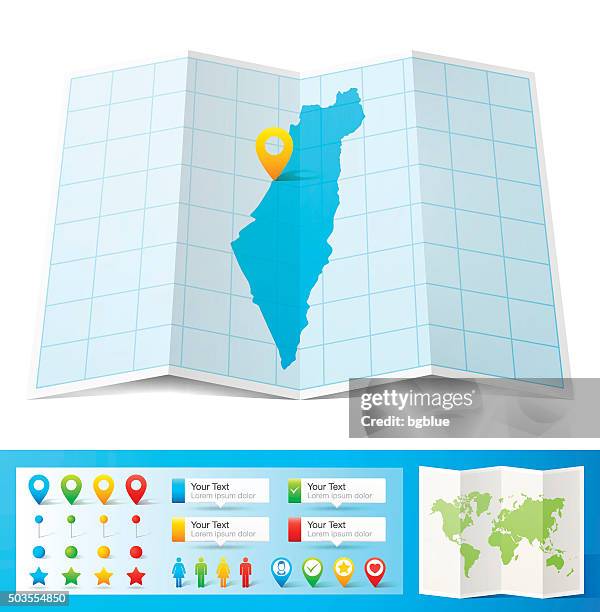 israel map with location pins isolated on white background - placement documents stock illustrations