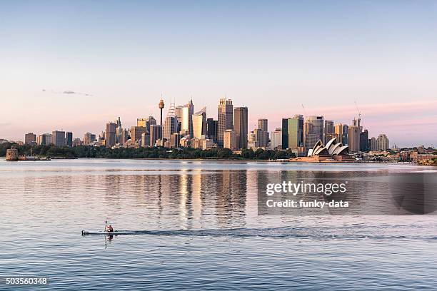 sydney sunrise moments - kayaking australia stock pictures, royalty-free photos & images