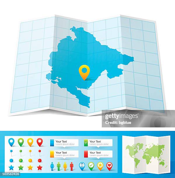 montenegro map with location pins isolated on white background - podgorica stock illustrations