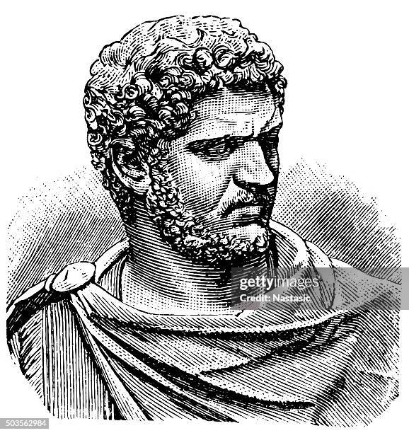 caracalla - ringlet hairstyle stock illustrations