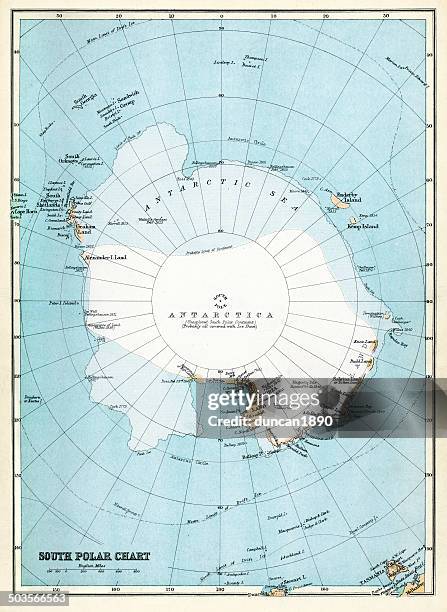 map of antarctica - south pole stock illustrations