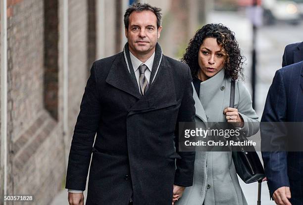 Eva Carneiro and husband Jason De Carteret arrive at Montague Court, Croydon for an initial hearing in an employment tribunal on January 6, 2016 in...