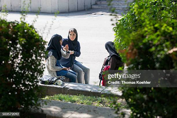 Tehran, Iran Students are seen at campus of Tehran University on October 18, 2015 in Tehran, Iran.