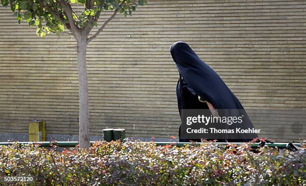 Tehran, Iran Veiled Woman on October 18, 2015 in Tehran, Iran.