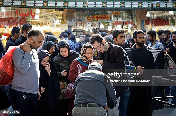 Tehran, Iran Street market near the central market on October 18, 2015 in Tehran, Iran.