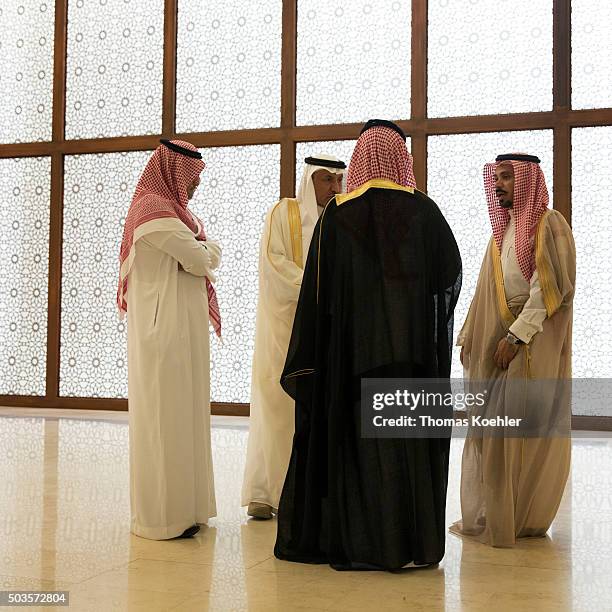 Riad, Saudi Arabia Saudi men on the edge of political talks on October 19, 2015 in Riad, Saudi Arabia.